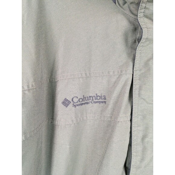 Columbia Jacket Men Large Green Sherpa Fleece Lined Full Zip Windbreaker - Picture 2 of 16